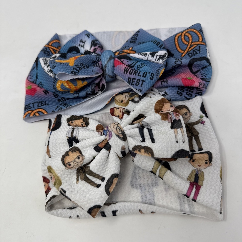 NEW Handmade The Office Elastic Infant Baby‎ Toddler Size Headband Bow Wrap